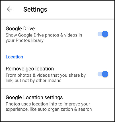 Bật tùy chọn xem ảnh Google Drive trong thư viện ảnh