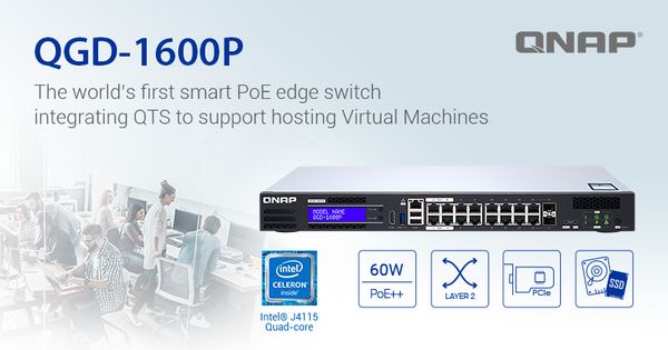 QNAP bắt đầu phát hành QNAP Guardian QGD-1600P: NAS kết hợp với bộ chia mạng POE