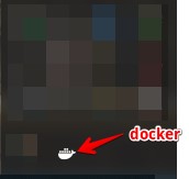 Icon Docker dưới thanh taskbar góc phải dưới màn hình Windows