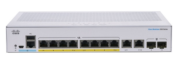 CBS350-8FP-2G-EU Cisco Business 350 Series 8x10/100/1000 PoE+ ports.